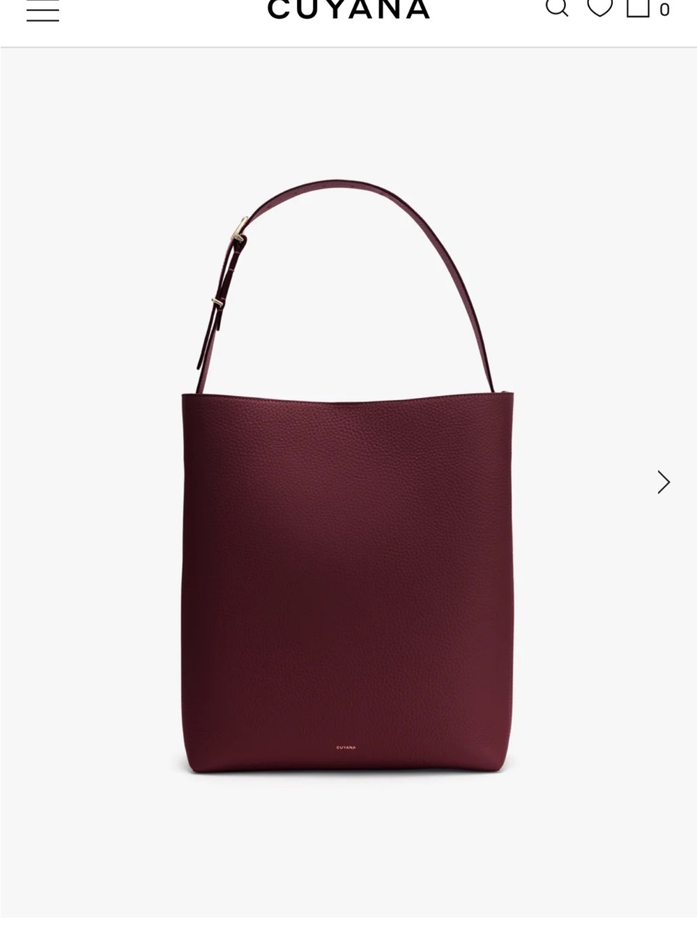 Cuyana Leather Shoulder Tote- Cherry